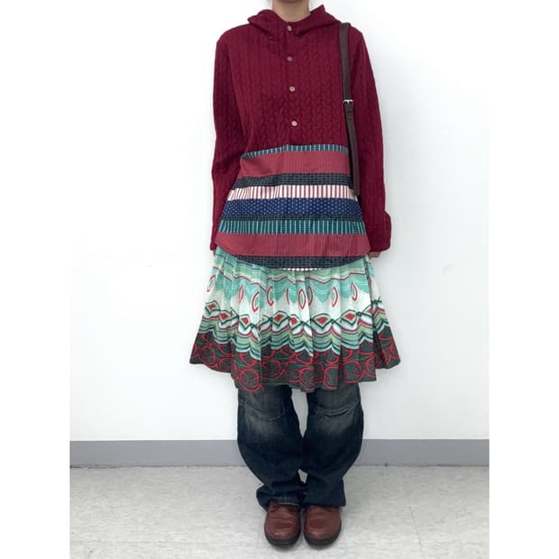 빈티지 유니크 미디 스커트