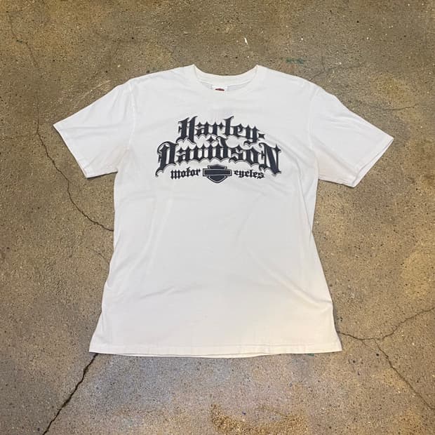 미국 빈티지 할리데이비슨 로고 플로리다 레어 반팔티 흰티셔츠