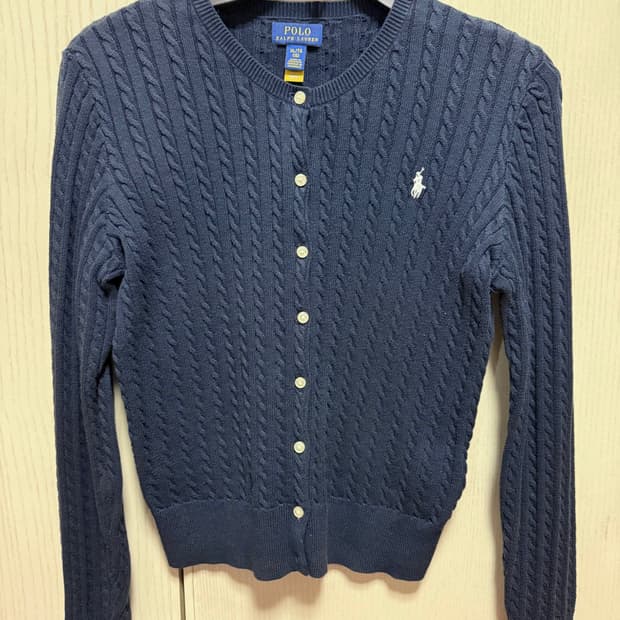 폴로 랄프로렌 꽈배기 가디건 남색