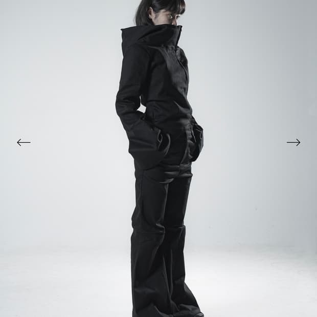 Junkpark 정크박 하이넥 언발란스 후드 자켓 블랙 