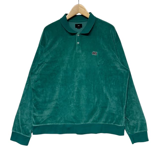 오베이 스몰로고 벨벳 PK 맨투맨