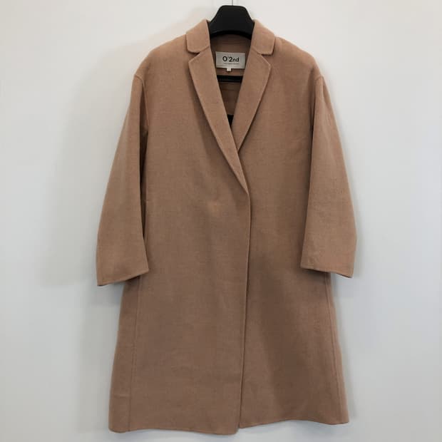 오즈세컨 한섬 캐시미어 코트 85-96-160 컬러배색 