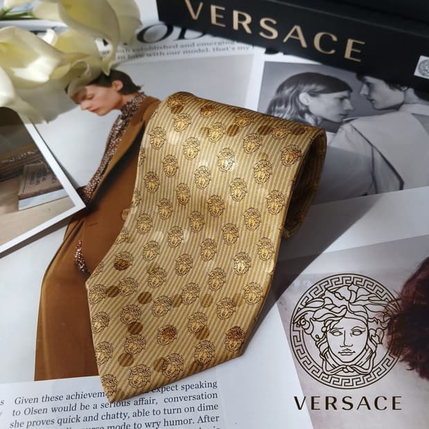 지아니 베르사체 실크 메두사 패턴 넥타이 8.9cm A등급 A19870
