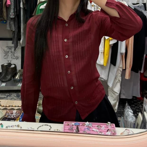 chloe 시스루 셔츠