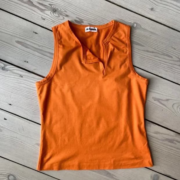 Jil sander 질샌더 오렌지 슬리브리스 탑