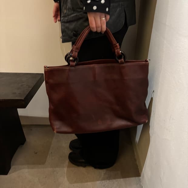 vtg cowhide ring bag