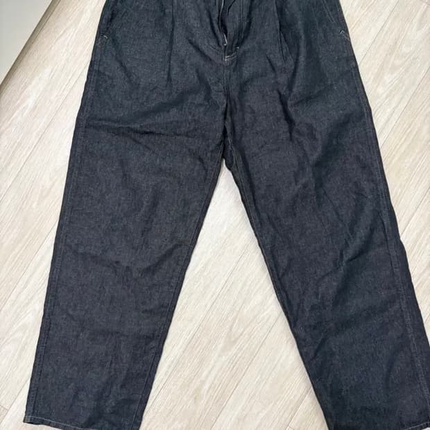 포터리 프렌치 린넨 와이드 데님 블랙 3사이즈