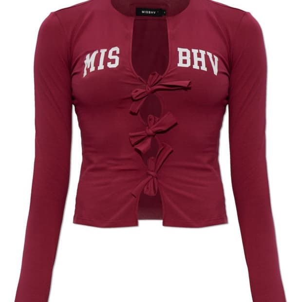 misbhv 로고 탑 버건디 xs