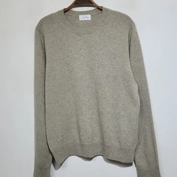 (L) 캐시미어 니트 라운드 무지 스웨터 솔리드 