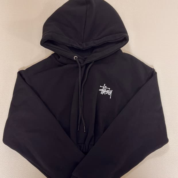 스투시 크롭 후드티