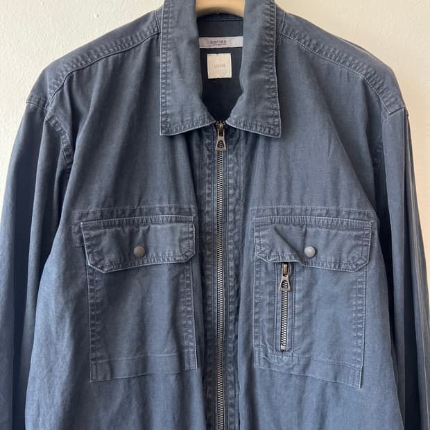 시리즈 남성 워싱블랙 셔츠자켓 워크자켓