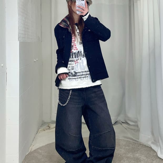 인더애틱 워크 자켓 데일리 그런지 펑크 힙 코디 세트