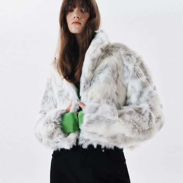 커렌트 크롭 퍼 자켓