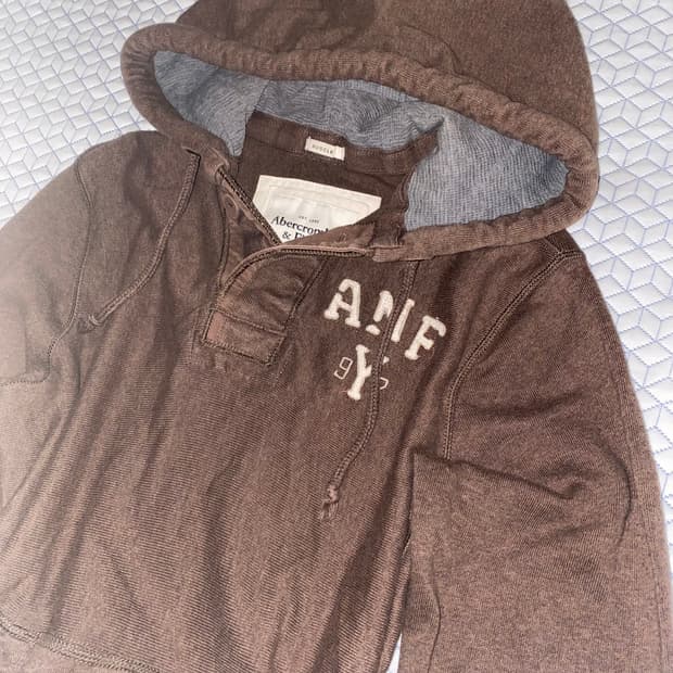 아베크롬비 브라운 후드/y2k 모리걸 갸루 오리엔탈 페어리 펑크 빈티지