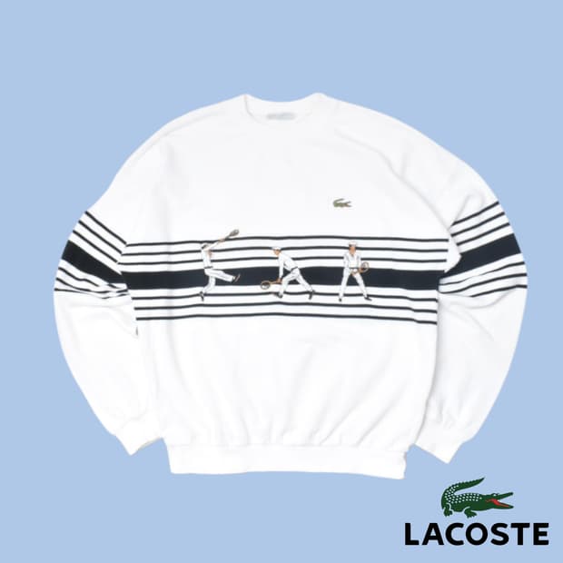 90s 라코스테 라운드넥 코튼 니트 3