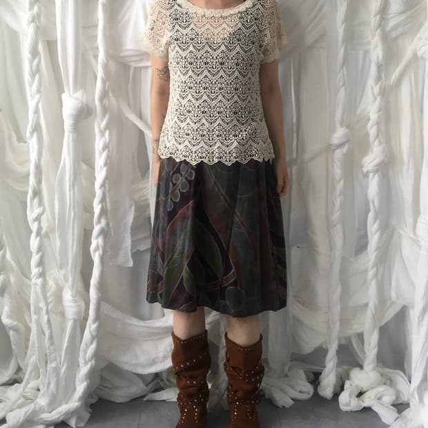 Ornament pattern crochet top
