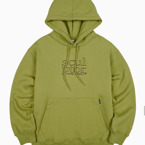 스컬프터 레트로 아웃라인 후드티 그린S