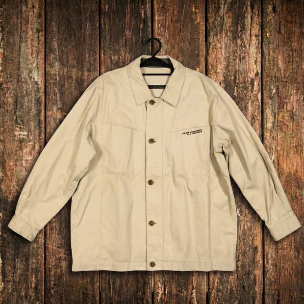 Lee 캔자스 로고 자수 샌드 베이지 워크 재킷