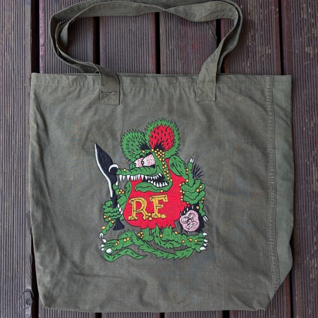 Rat Fink 랫핑크 자수 토트백