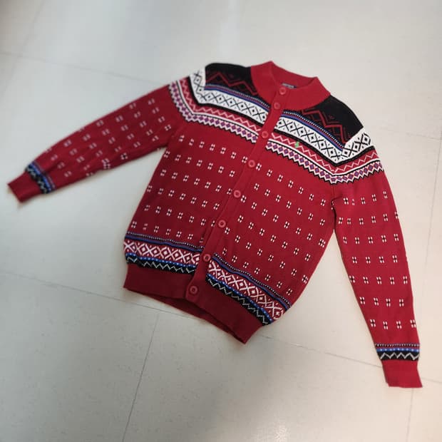 폴로 랄프로렌 페어아일 가디건 레드 크리스마스