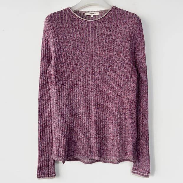 더캐시미어 울 캐시 리브드 니트 탑