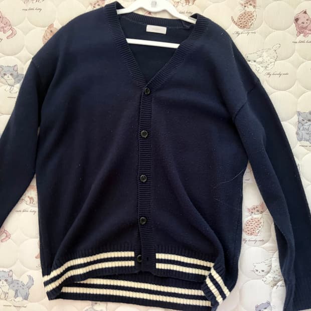 빈티지 남색 가디건