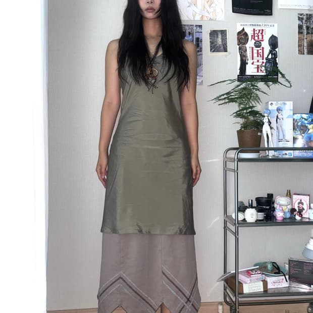 보헤미안 모리 코튼 롱 스커트