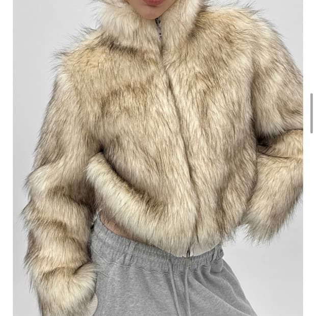 블랙업 퍼자켓 아이보리