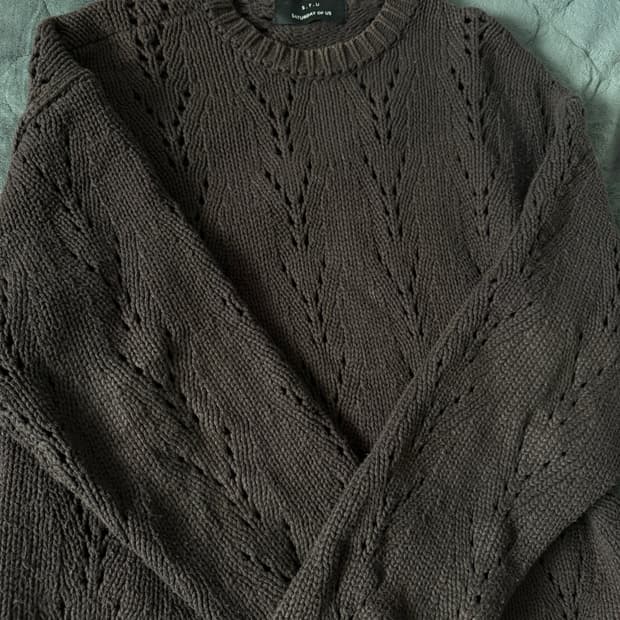 stu y커팅 니트 브라운 os