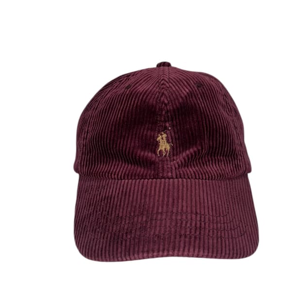폴로 랄프로렌 버건디 코듀로이 볼캡