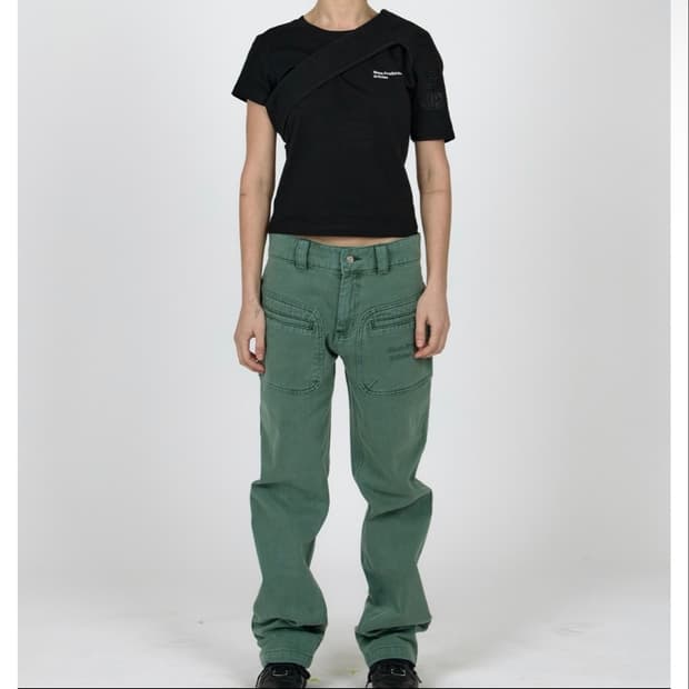 플라스틱 프로덕트 SPLIT POCKET PANTS (EMERALD)