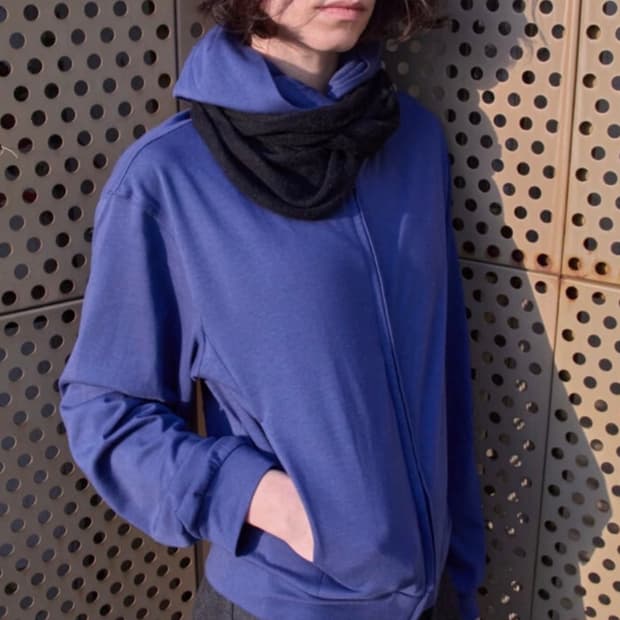 구합니다)머듈 라운지 후드집업 블루 2사이즈 