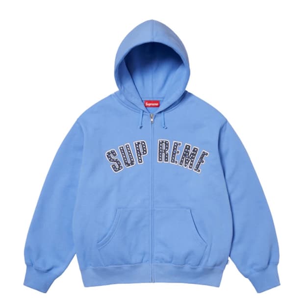 슈프림 x B.B. 사이먼 집업 후드 스웨트셔츠 라이트블루