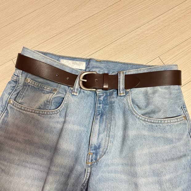 이탈리안 불하이드 레더 벨트 브라운