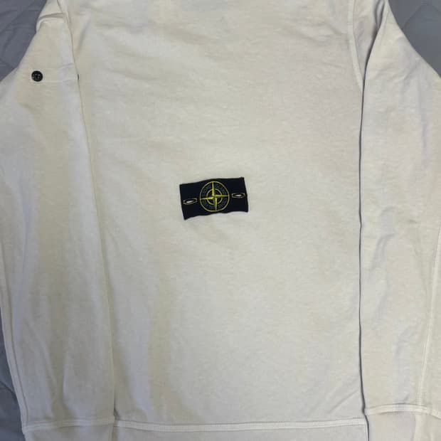 [M]스톤아일랜드 화이트 포켓 맨투맨 롱슬리브