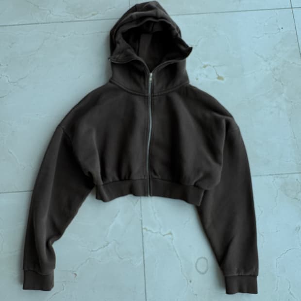 엔타이어 스튜디오 Entire Studios 크롭 후드집업 브라운 xs