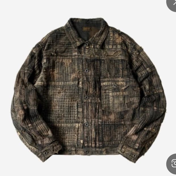 캐피탈 블랙 보로 데님 자켓 5size