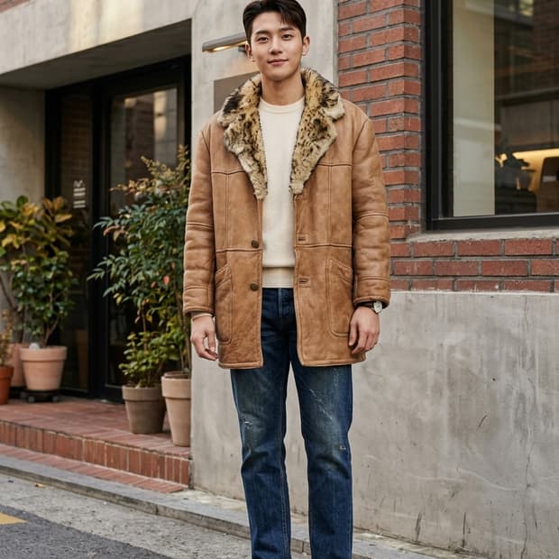 입생로랑(YSL) 에스에스패션 산양가죽 무스탕 하프 코트