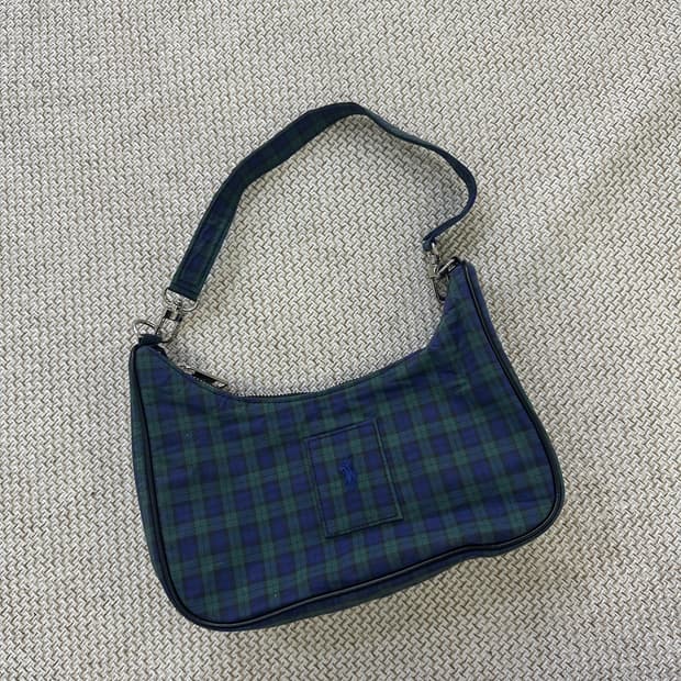 실측확인 폴로랄프로렌 체크 호보백 0406D