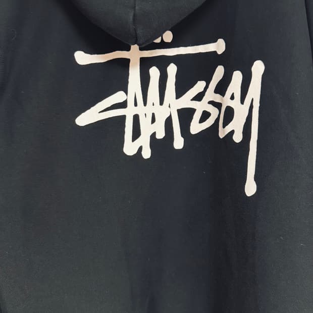 (정품)스투시 블랙 후드집업 XL