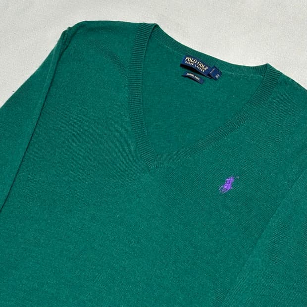 M 폴로랄프로렌 여성용 브이넥 메리노울 니트