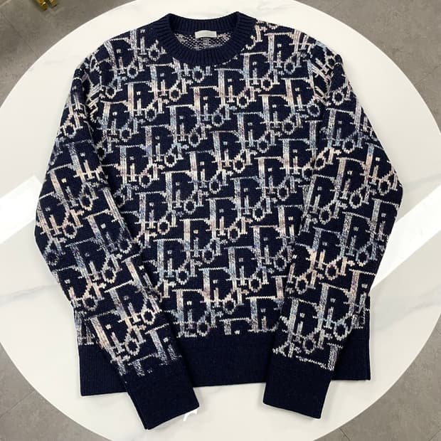 [정품] 디올 오블리크 자카드 니트 스웨터
