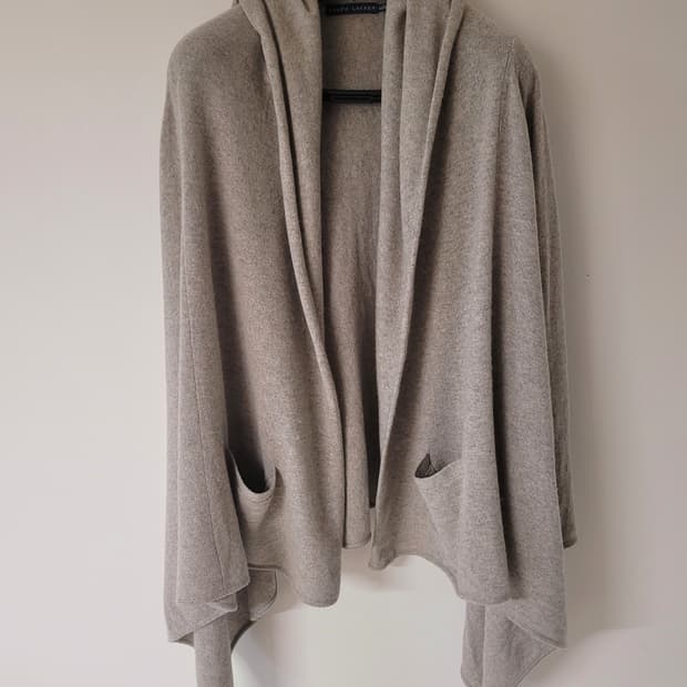 랄프로렌 캐시미어 후드 숄 가디건 S