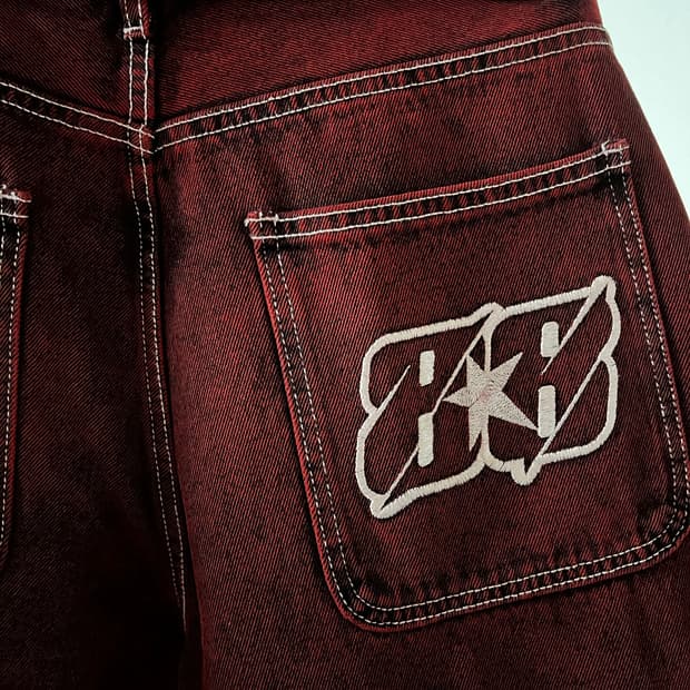 88 TRUCKER PANTS (RED) 