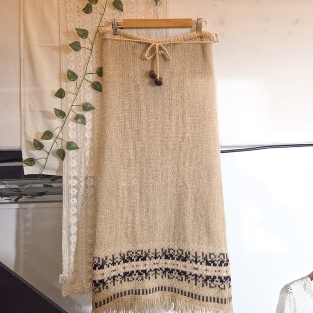 에스닉 니트 롱스커트