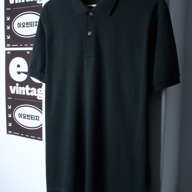 (XL-2XL) 탑텐 반팔 카라 티셔츠 딥그린 무지 기본-H34812