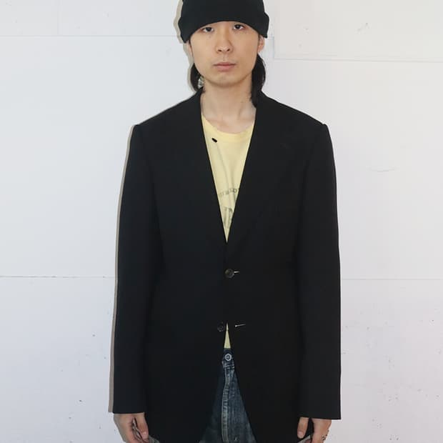 구찌 by 톰 포드 실크 블렌드 투 버튼 블레이저 블랙