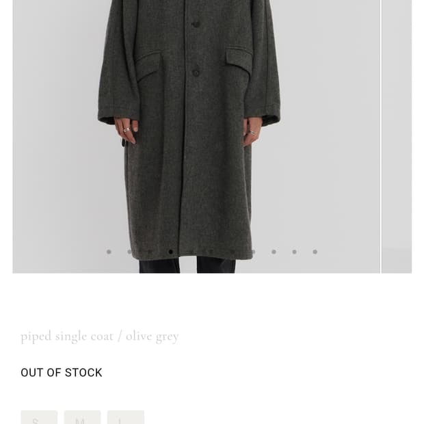 언어펙티드 piped single coat olive grey