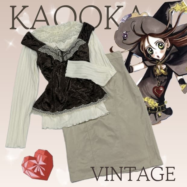 🧸쇼콜라의 마계 외출복 코디세트🧸 라떼갸루 히메 러블리 니트 스커트