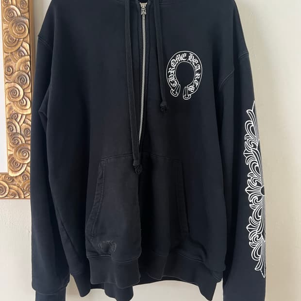 [xl] 크롬하츠 홀스슈 플로랄 헤비웨이트 후드집업